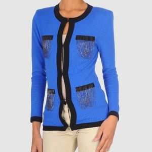 Torn by Ronny Kobo Blue Cashmere Cardigan Sz XS